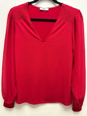 4 for $25 ❤️ Suzy Shier Fuchsia Smocked Shoulder Blouse | Size Small ❤️